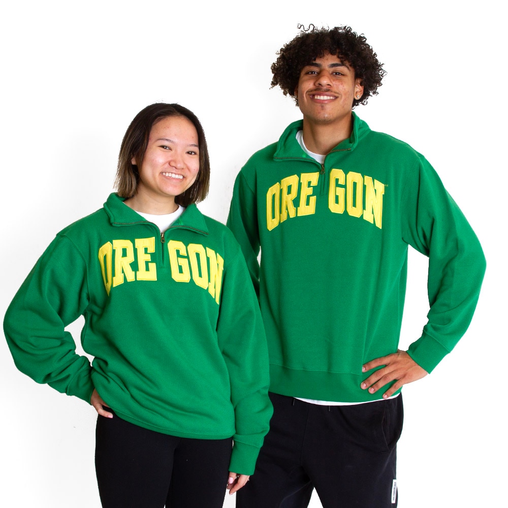Arched Oregon, Zoozatz, Green, Pullover, Polyester Blend, Men, Unisex, Fosuede, Applique, 1/4-zip, 685762